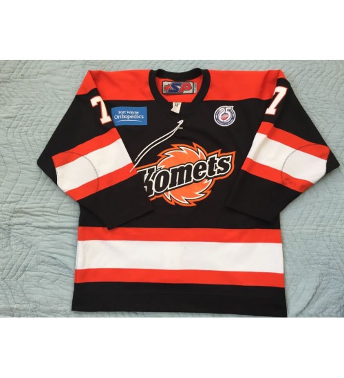 Custom ECHL Fort Wayne Komets 7 Daniel Nycholat Hockey Jersey Black